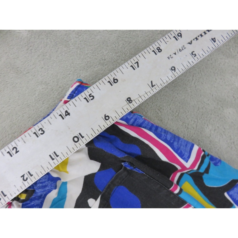 1980s Generation One Women's Multicolor Elastic Waist 100% Cotton Beach Short XL - Picture 8 of 11